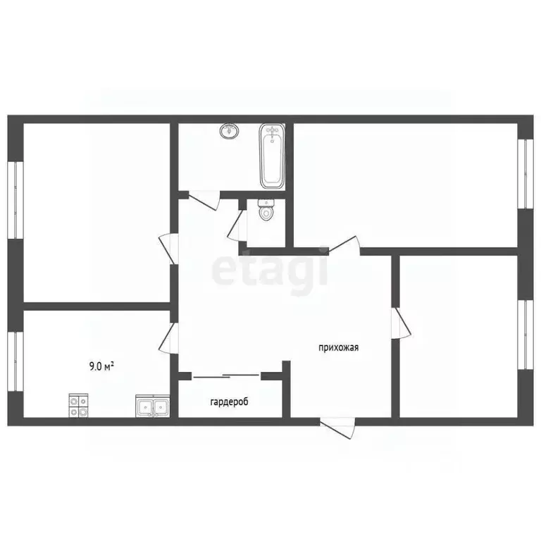 3-к кв. Камчатский край, Вилючинск Центральный мкр, 22 (62.3 м) - Фото 2