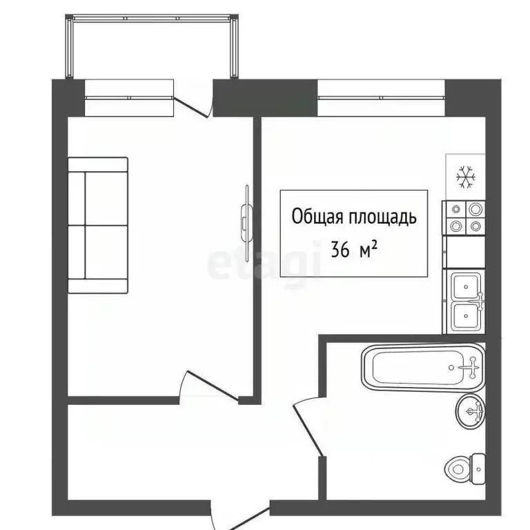 1-к кв. Новосибирская область, Новосибирск ул. Михаила Востокова, 2 ... - Фото 2