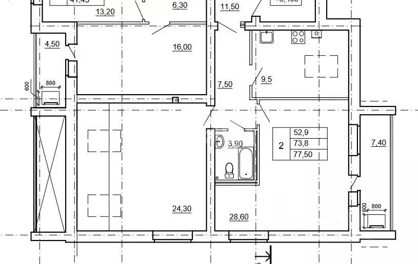 2-к кв. Костромская область, Кострома Красноармейская ул., 35 (77.5 м) - Фото 1