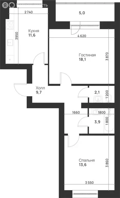2-комнатная квартира: Тула, улица Героев России, 2 (64 м) - Фото 0