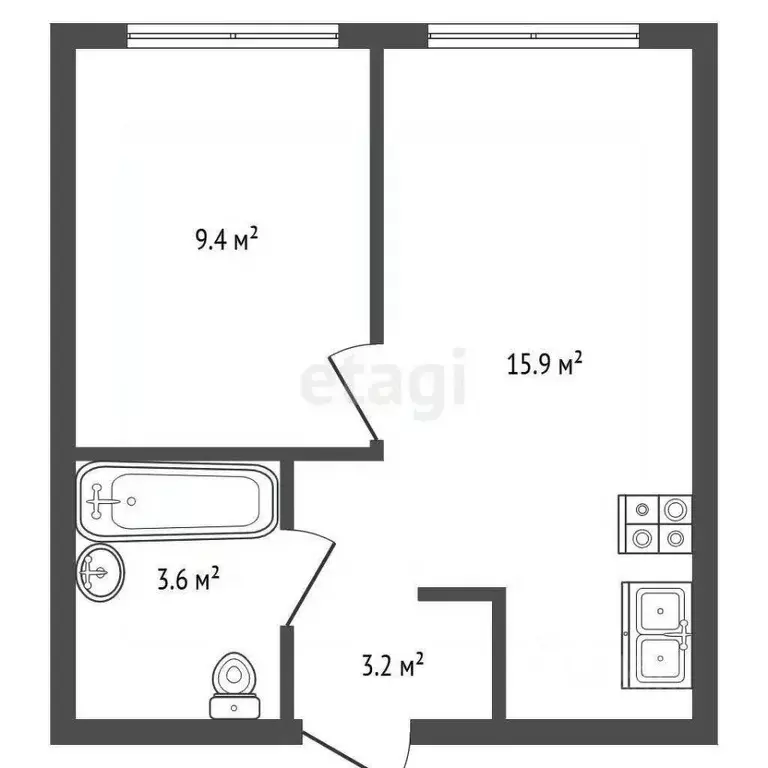 1-к кв. Ленинградская область, Ломоносовский район, Аннинское ... - Фото 2
