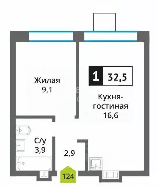 1-к кв. Московская область, Красногорск ул. Соловьиная, 6 (32.5 м) - Фото 1