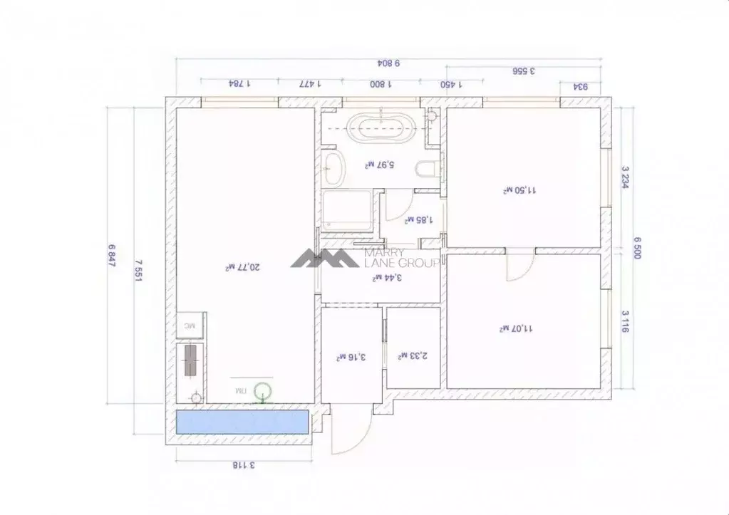 2-к кв. Москва Ходынская ул., 2С1 (66.0 м) - Фото 2