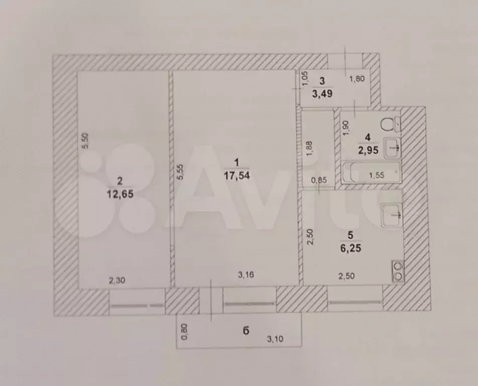 2-к. квартира, 43 м, 5/5 эт. - Фото 0