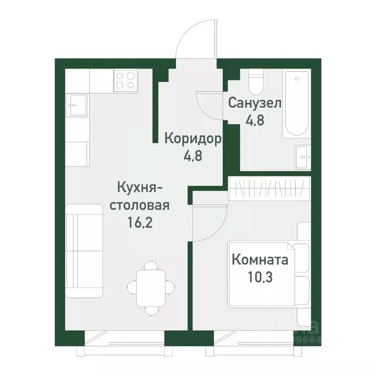 1-к кв. Челябинская область, Челябинский городской округ, пос. ... - Фото 0