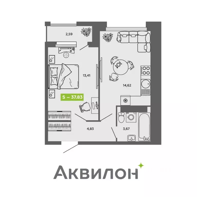 1-к кв. Архангельская область, Архангельск Ломоносовский округ,  ... - Фото 1