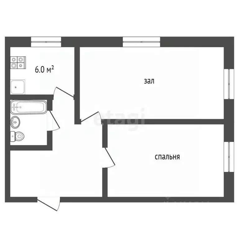 2-к кв. Камчатский край, Елизовский муниципальный округ, с. Коряки ул. ... - Фото 2