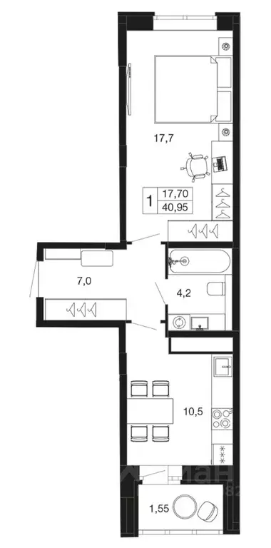 1-к кв. Московская область, Апрелевка Наро-Фоминский городской округ, ... - Фото 1