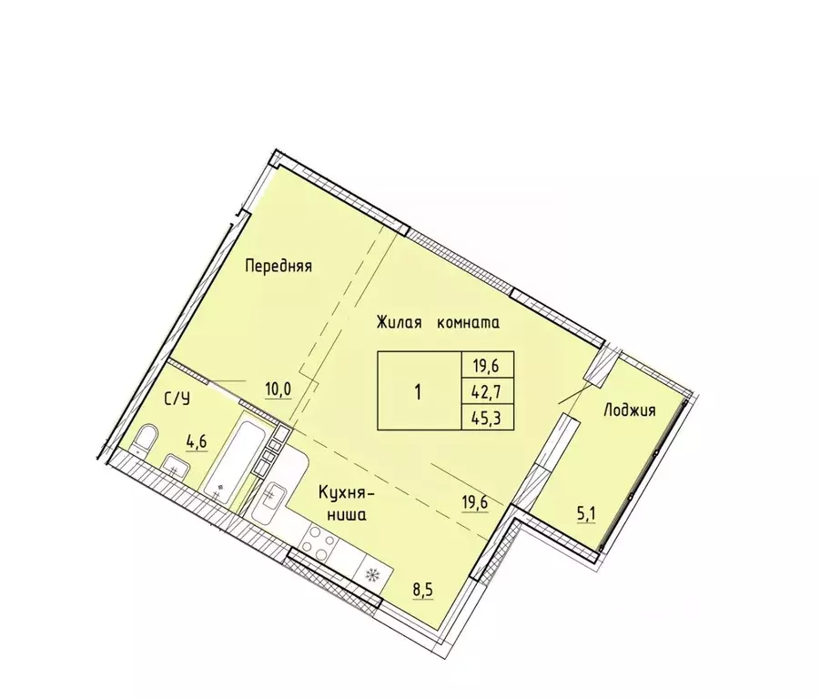 1-к кв. Приморский край, Артем  (43.2 м) - Фото 1