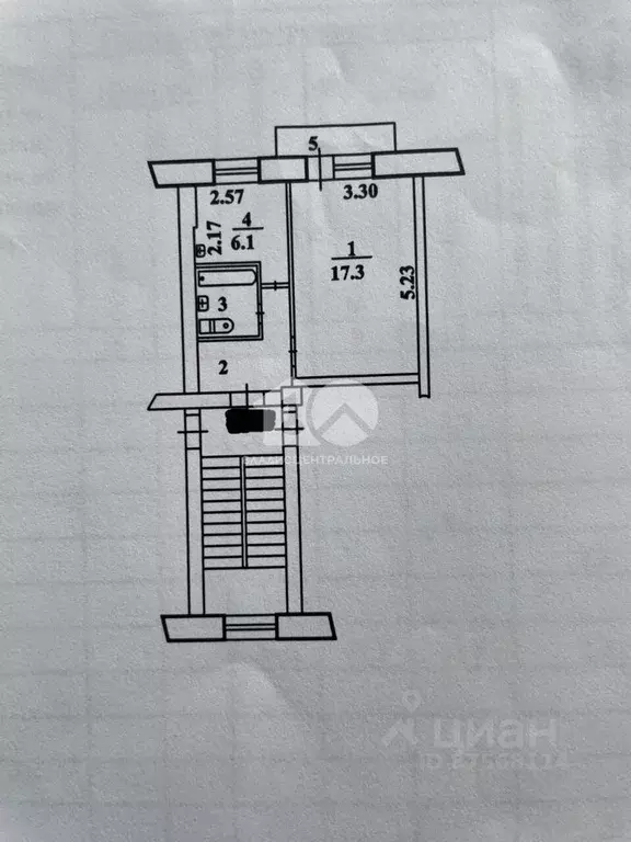 1-к кв. Новосибирская область, Искитим Нагорная ул., 10А (30.9 м) - Фото 2