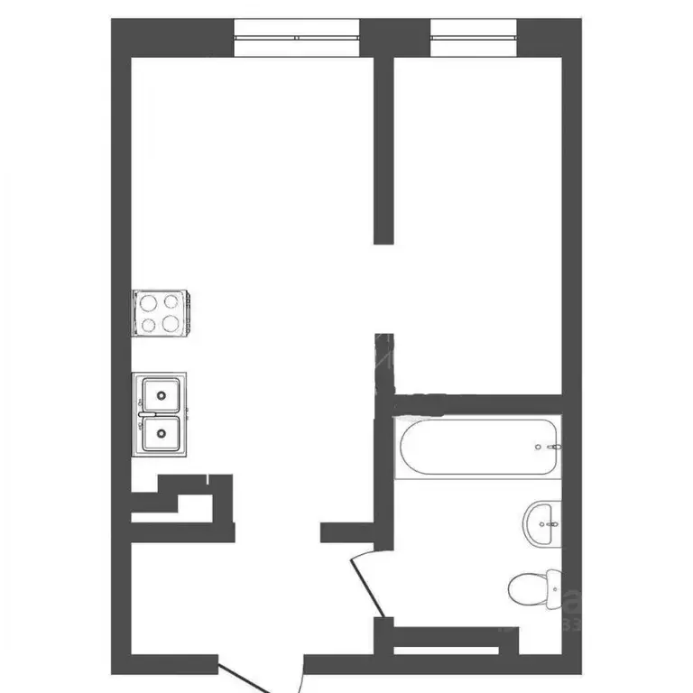 Студия Тюменская область, Тюмень Ставропольская ул., 160 (27.0 м) - Фото 2