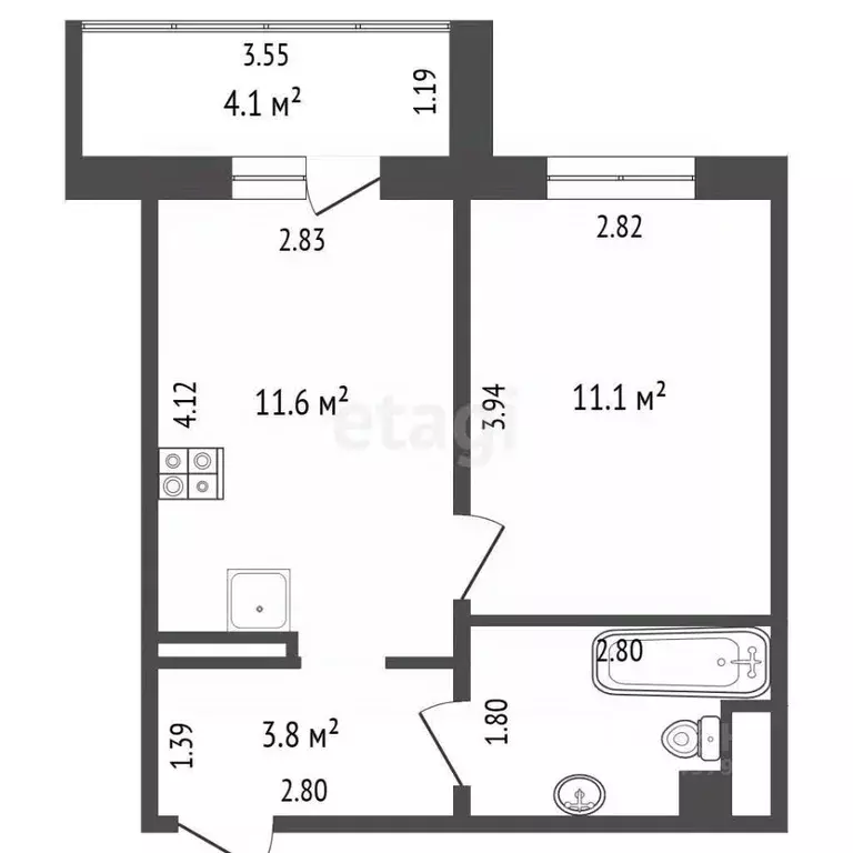 1-к кв. Челябинская область, Челябинский городской округ, пос. ... - Фото 2
