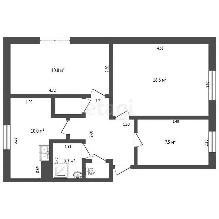 3-комнатная квартира: Тюменская область, Тобольский муниципальный ... - Фото 1
