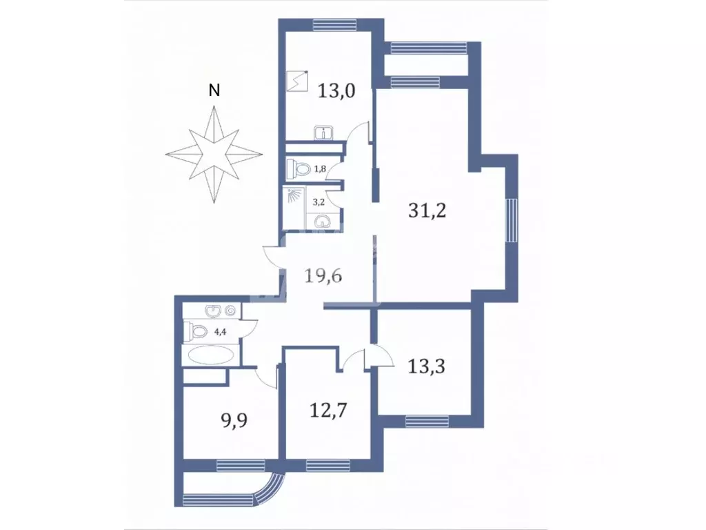 4-к кв. Москва ул. Малыгина, 12А (109.0 м) - Фото 2