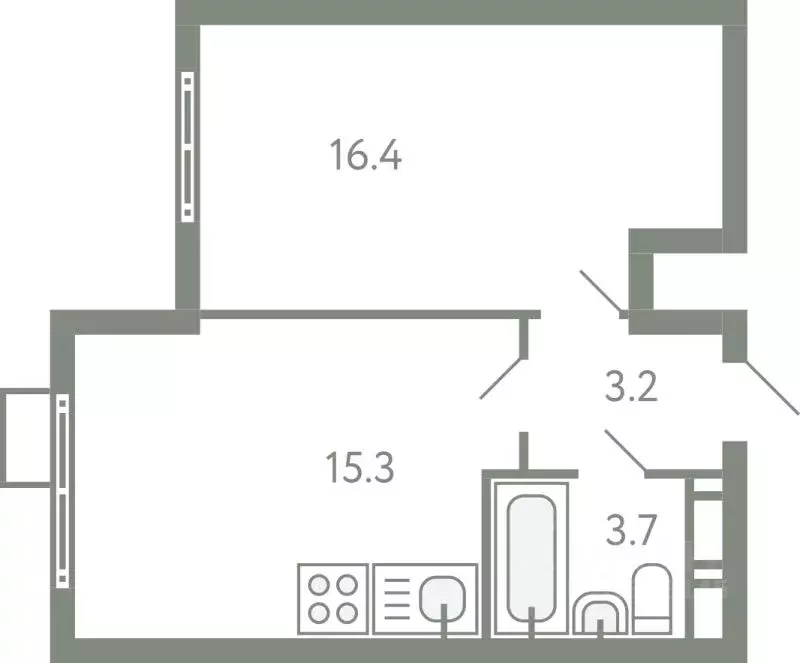 1-к кв. Московская область, Ленинский городской округ, Молоково пгт ... - Фото 1