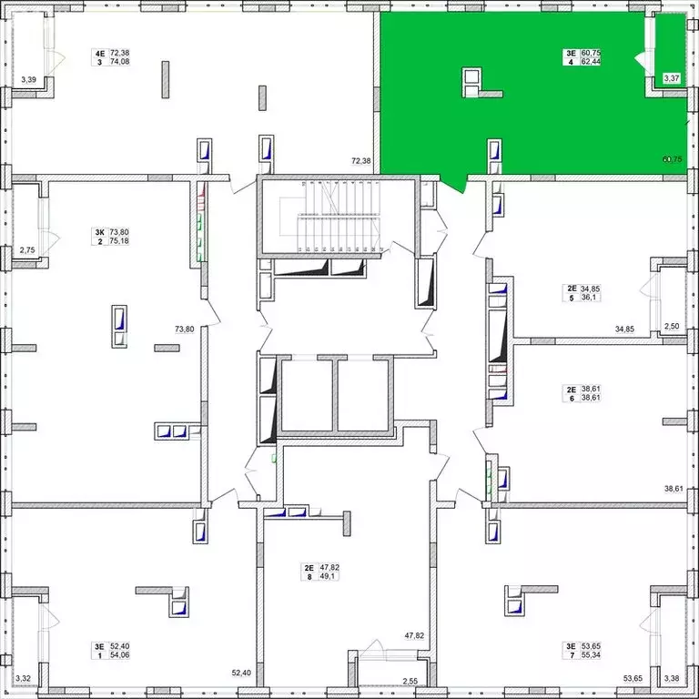 3-комнатная квартира: Кемерово, улица Дружбы, 10 (62.44 м) - Фото 1