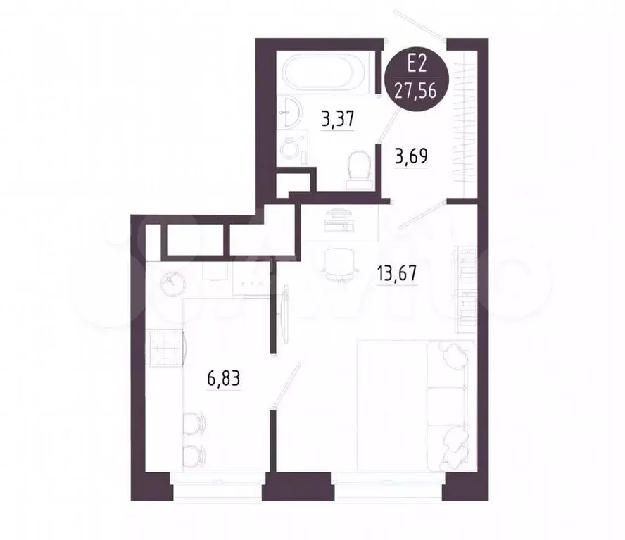 Квартира-студия, 25 м, 6/10 эт. - Фото 0