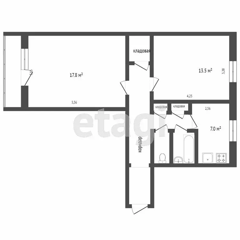 2-комнатная квартира: Челябинск, улица Молодогвардейцев, 70А (54 м) - Фото 0