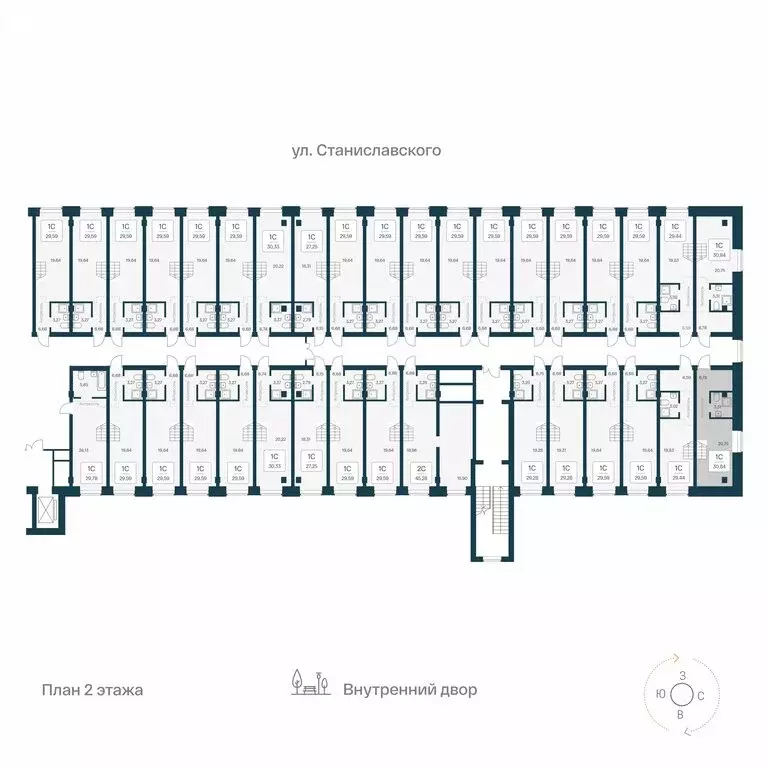 Квартира-студия: Новосибирск, улица Станиславского, 25 (30.84 м) - Фото 1