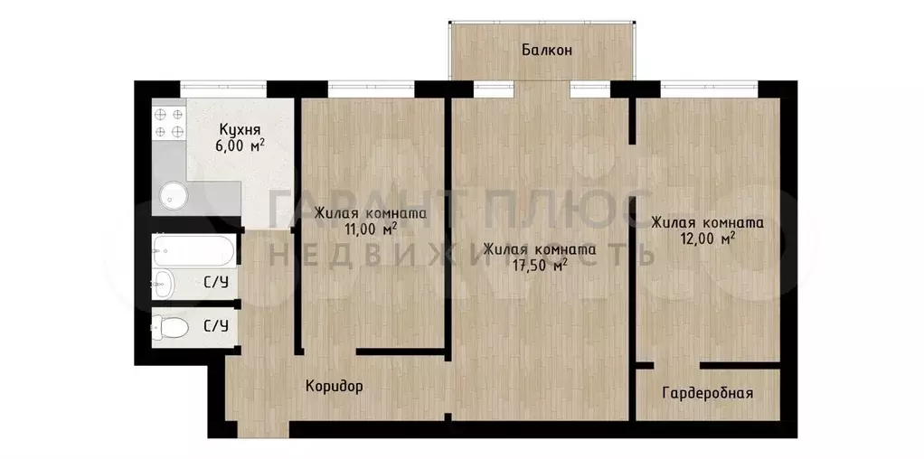 3-к. квартира, 58 м, 2/5 эт. - Фото 0