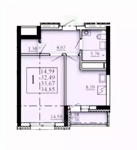 1-к кв. Башкортостан, Уфа Затон-Восточный жилрайон, Паруса жилой ... - Фото 1