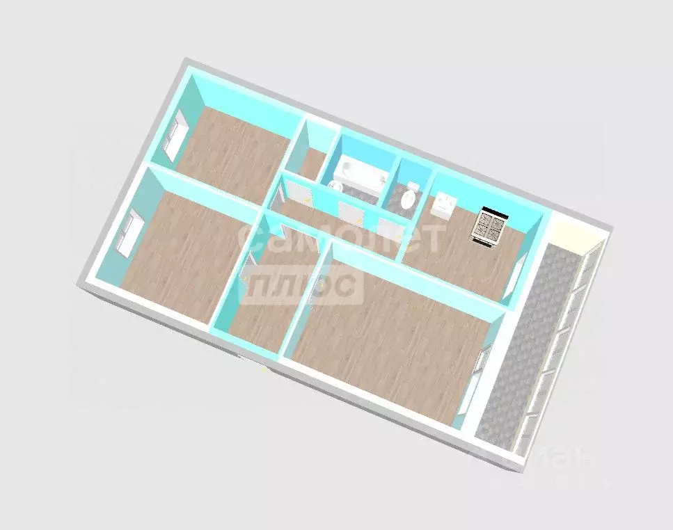 3-к кв. Тюменская область, Тюмень Карская ул., 36 (63.8 м) - Фото 2