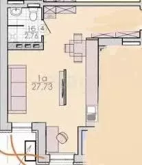 Студия Белгородская область, Шебекино ул. Есенина, 1А (34.3 м) - Фото 1