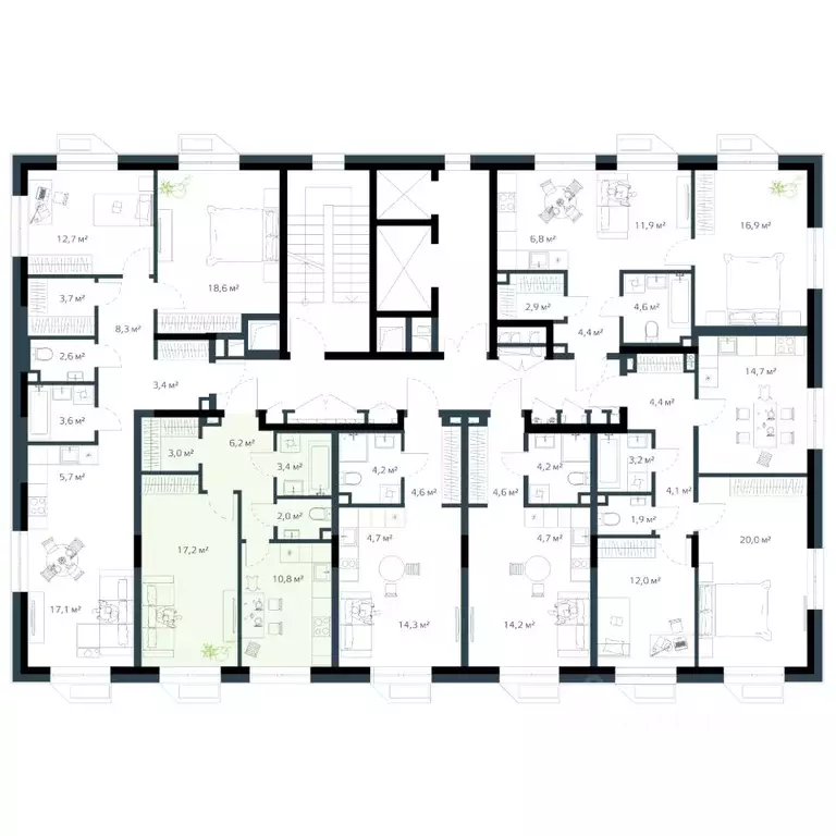 1-к кв. Приморский край, Владивосток Дом на Востоке жилой комплекс, ... - Фото 2