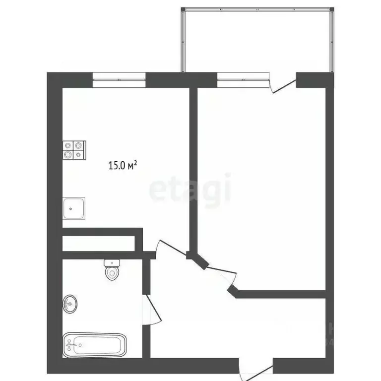 1-к кв. Тюменская область, Тюмень ул. Тимофея Чаркова, 81к1 (34.0 м) - Фото 2