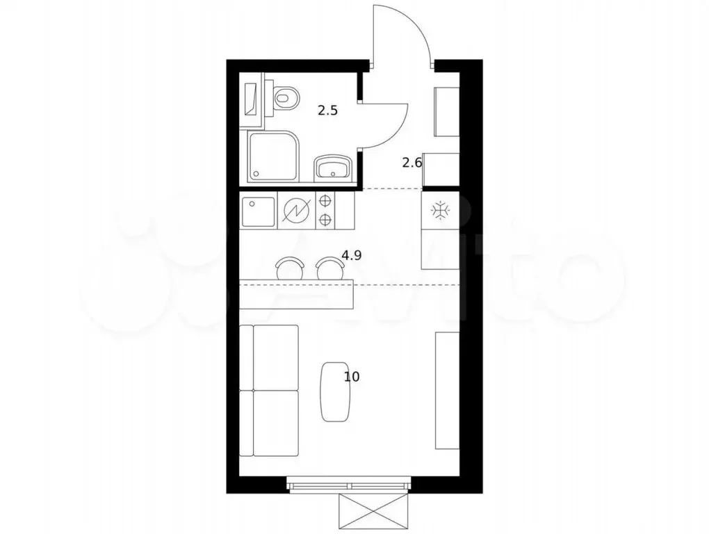 Квартира-студия, 20 м, 7/17 эт. - Фото 0