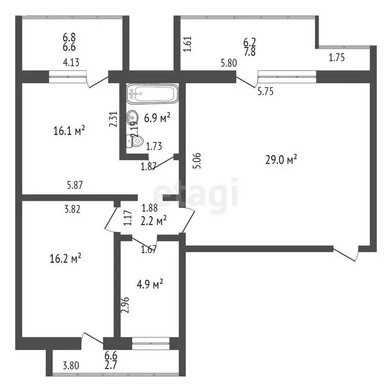 2-комнатная квартира: Судак, Набережная улица, 75к11 (85.3 м) - Фото 0