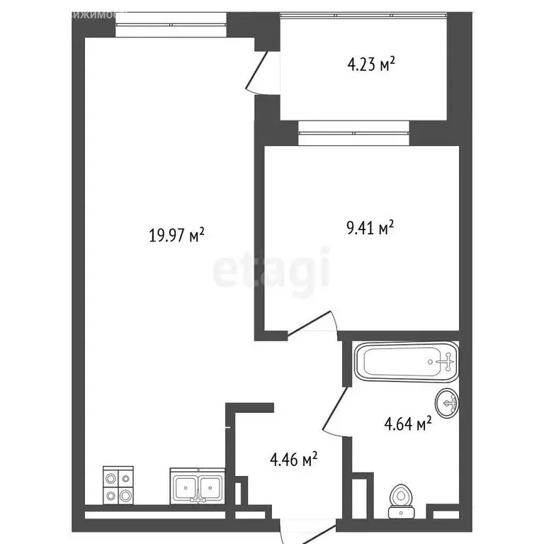 1-комнатная квартира: Тюмень, Краснооктябрьская улица, 8 (37.4 м) - Фото 1