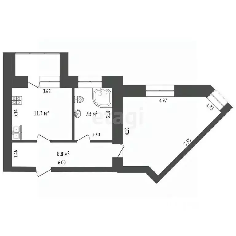 1-к кв. Вологодская область, Череповец ул. Городецкая, 11 (46.9 м) - Фото 0