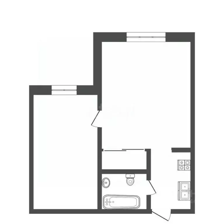 2-к кв. Тюменская область, Тюмень ул. 30 лет Победы, 76 (33.2 м) - Фото 2