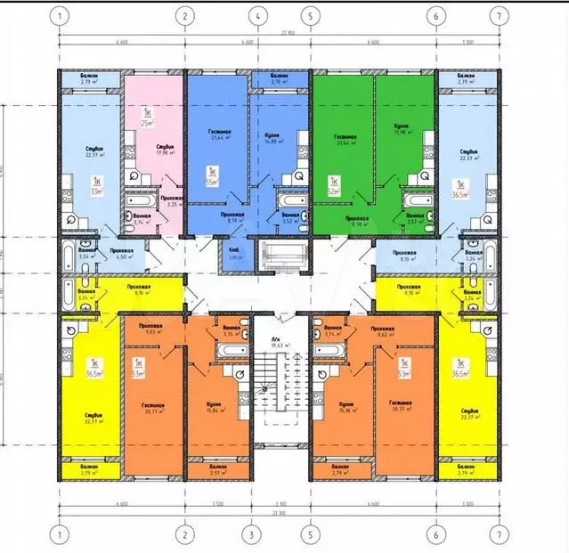 1-к. квартира, 55 м, 6/9 эт. - Фото 1