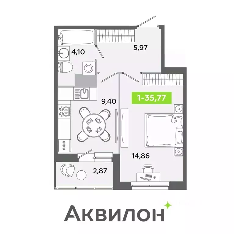 1-к кв. Ленинградская область, Всеволожский район, Заневское городское ... - Фото 1