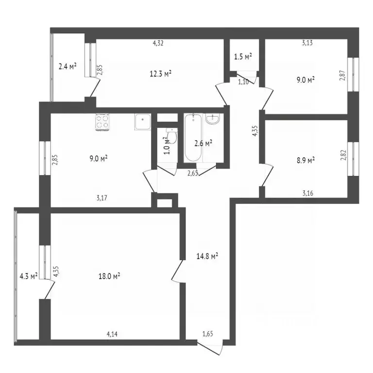 4-к кв. Хабаровский край, Комсомольск-на-Амуре Московский просп., 8 ... - Фото 1