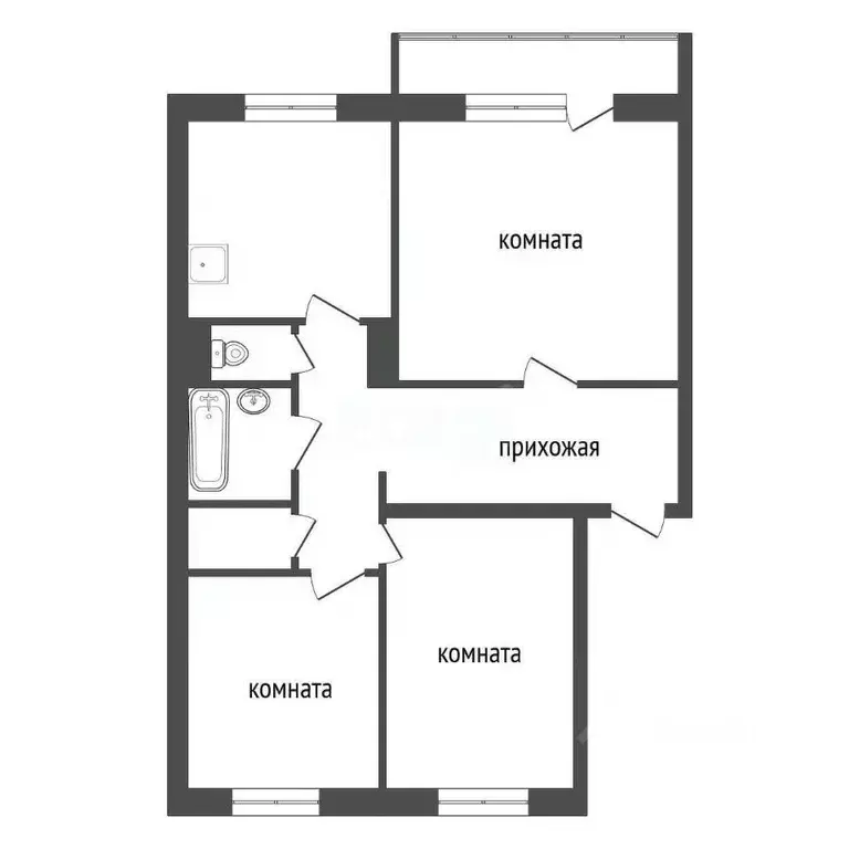 3-к кв. Красноярский край, Красноярск ул. Менжинского, 8 (66.0 м) - Фото 2