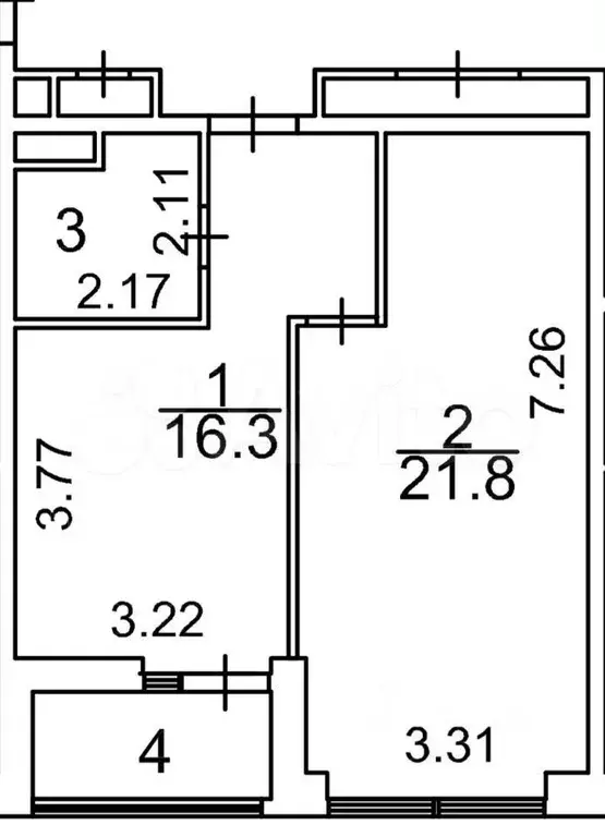 2-к. квартира, 51 м, 8/8 эт. - Фото 0