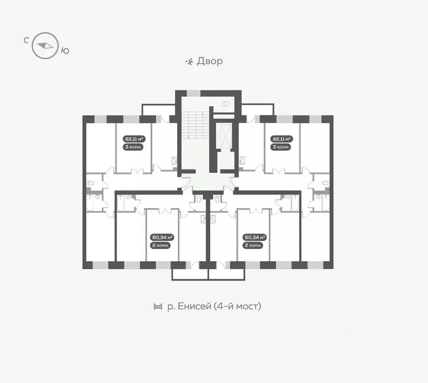 3-к кв. Красноярский край, Красноярск ул. Академгородок, 78 (82.4 м) - Фото 1