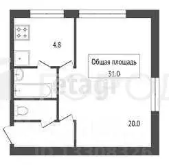 1-к кв. Новосибирская область, Новосибирск ул. Шукшина, 4 (30.8 м) - Фото 1