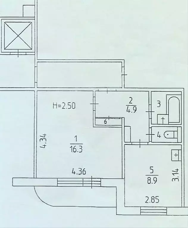 1-к кв. Пермский край, Пермь просп. Декабристов, 20 (34.3 м) - Фото 2