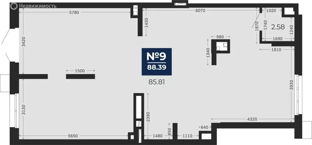 Помещение свободного назначения (88.39 м) - Фото 1