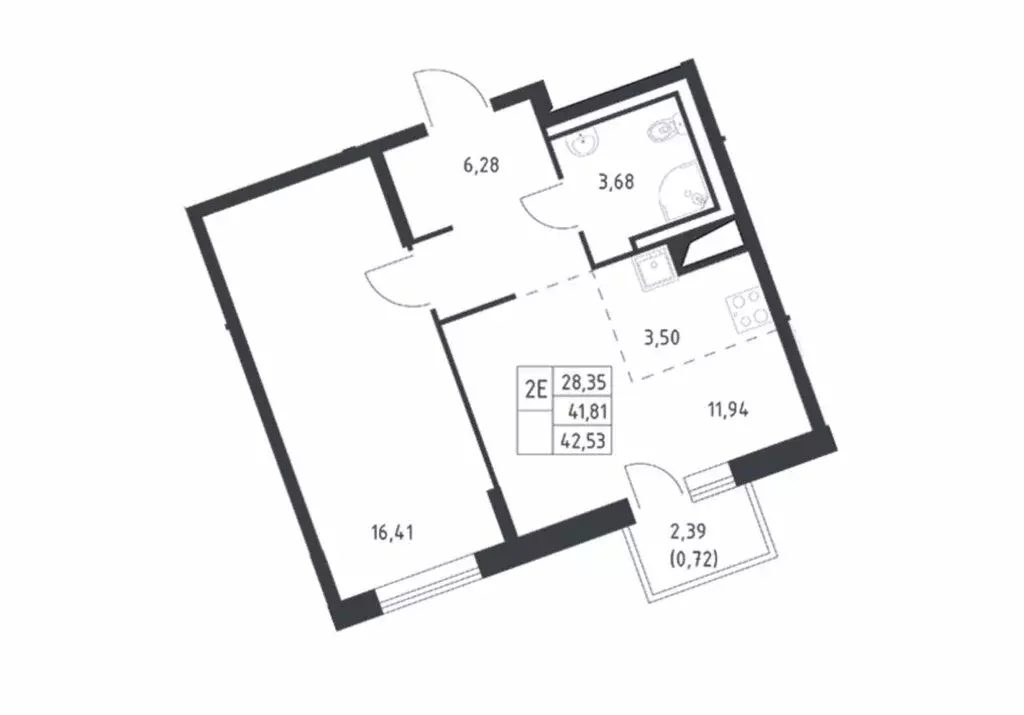 1-комнатная квартира: деревня Лаголово, жилой комплекс А101 Лаголово, ... - Фото 1