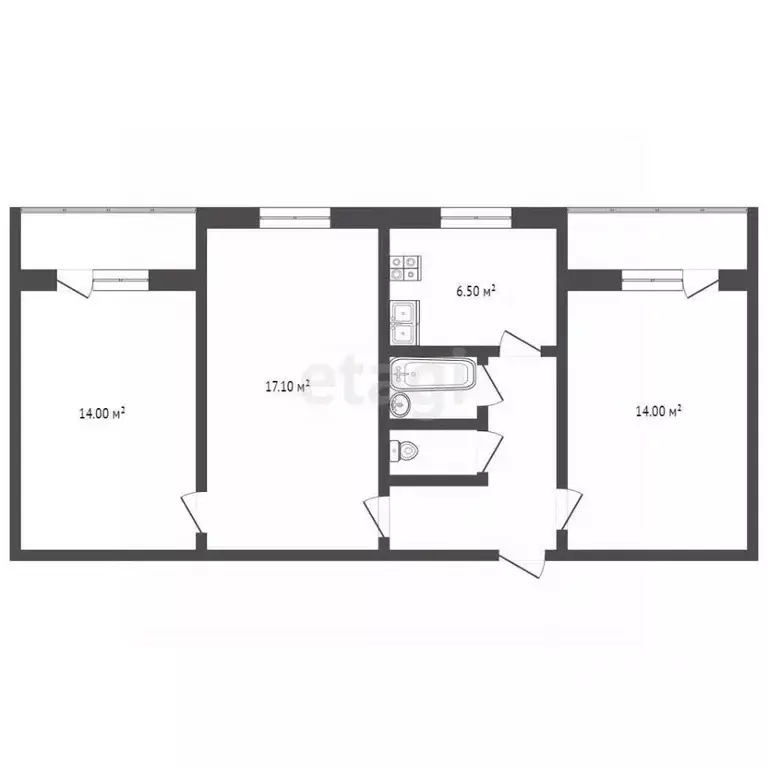 3-к кв. Мордовия, Саранск ул. Пушкина, 44 (61.2 м) - Фото 1