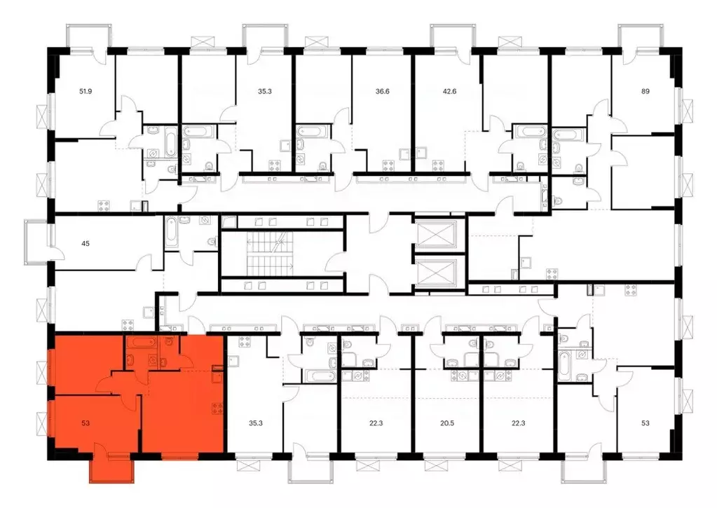 2-к кв. Татарстан, Казань Нокса Парк жилой комплекс, 8 (53.0 м) - Фото 1