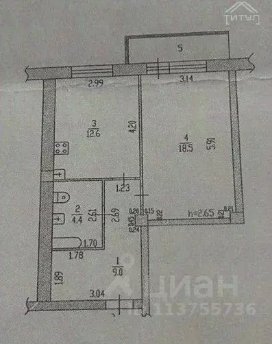 1-к кв. Алтайский край, Барнаул Северо-Западная ул., 23А (44.5 м) - Фото 2
