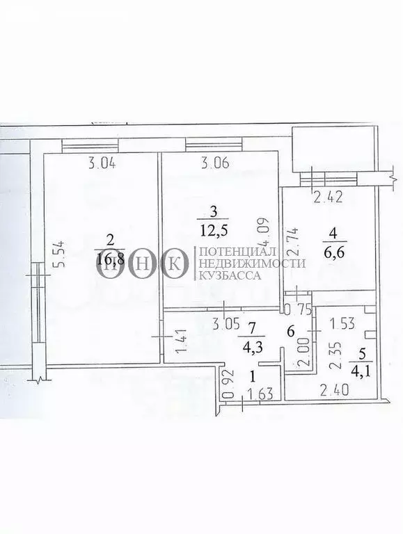 2-комнатная квартира: Кемерово, Красная улица, 10Б (47.3 м) - Фото 1
