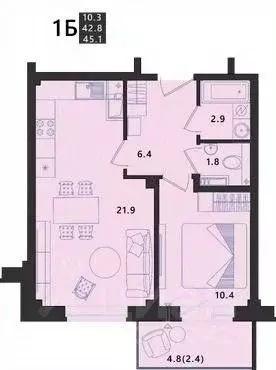 1-к кв. Псковская область, Псковский район, Завеличенская волость, д. ... - Фото 1