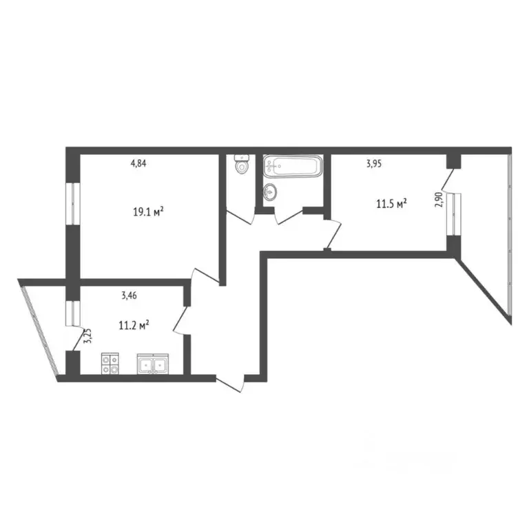 2-к кв. Тюменская область, Тюмень ул. Монтажников, 8 (56.0 м) - Фото 2